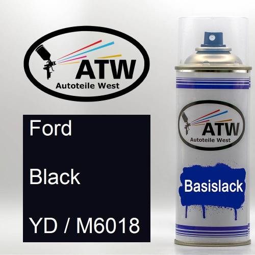 Ford, Black, YD / M6018: 400ml Sprühdose, von ATW Autoteile West.
